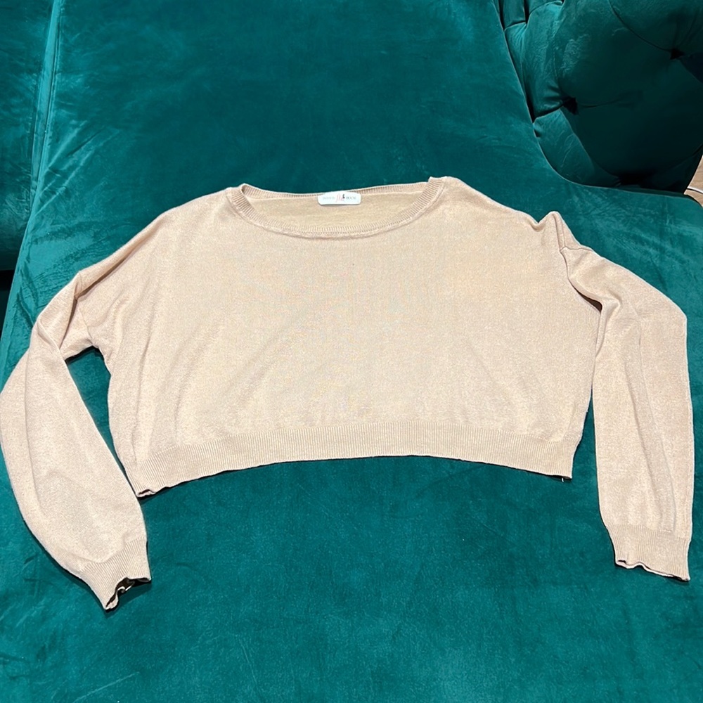 Oversized sweater long sleeve crop top